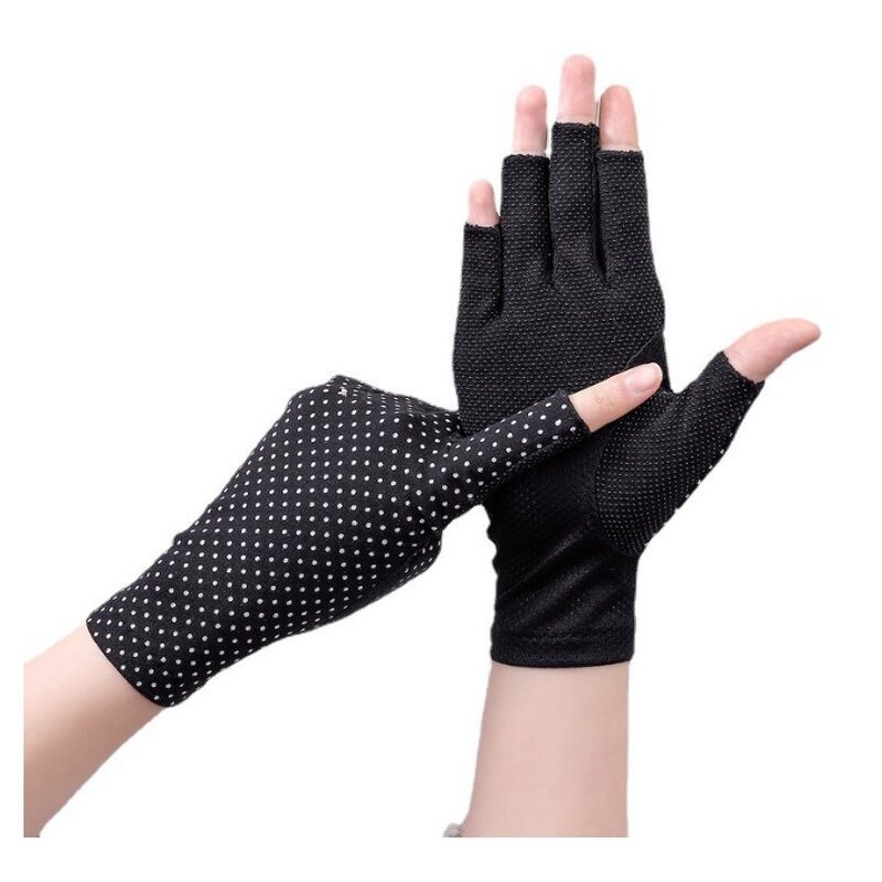 Summer UV Gloves Factory - OEM/ODM Hot Pink Dot Women Anti slip Sun Proof Protection