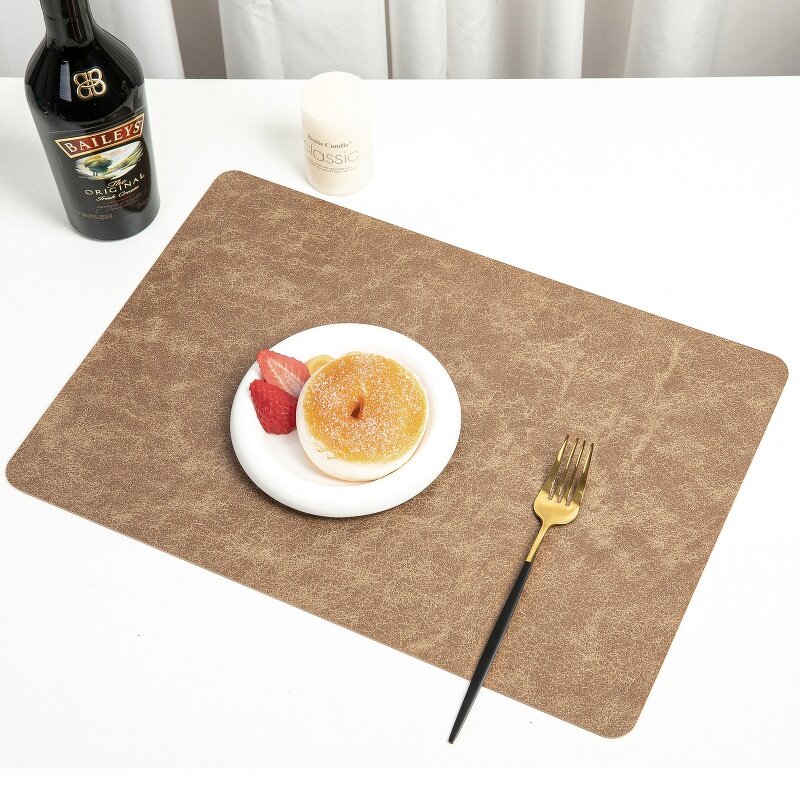 Place Mats Supplier - Rectangle PU Leather Heat-Resistant Set for Home Kitchen