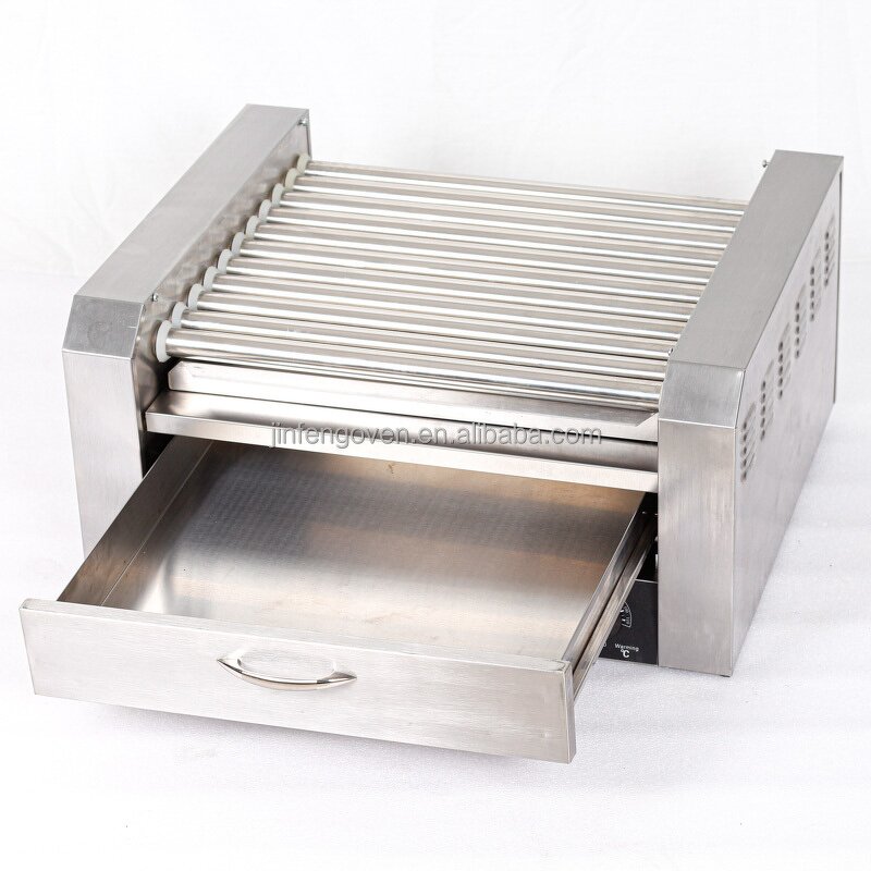 Sausage Baking Machine Supplier - Commercial Electric Hot Dog Roller with Bun Warmer