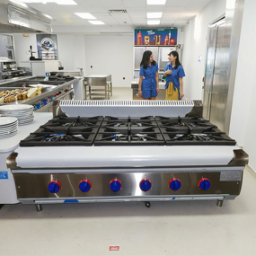 Gas Stove Manufacturer - 4 Burner with Oven Electric LP Gas for Commercial Kitchen