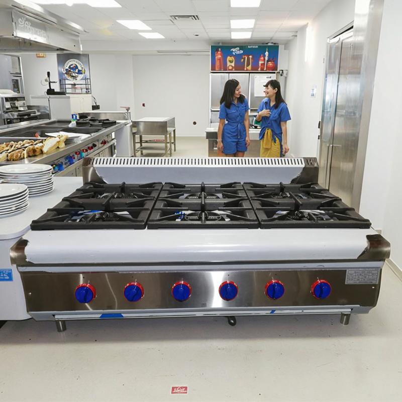 Gas Stove Manufacturer - 4 Burner with Oven Electric LP Gas for Commercial Kitchen