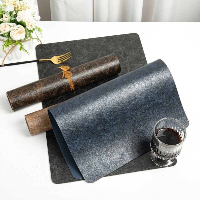 Leather Placemat Factory - Luxury Creative Double Durable PU Plate for Restaurant
