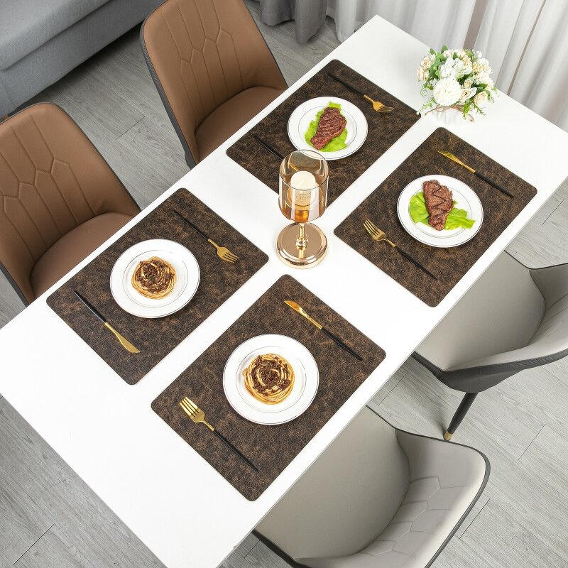 Dining Table Mat Supplier - PU Leather Royal Modern Double-sided Anti-slip Thermal