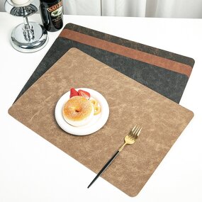 Placemats Supplier - Hot Selling Luxury Durable Insulation Faux Leather Round