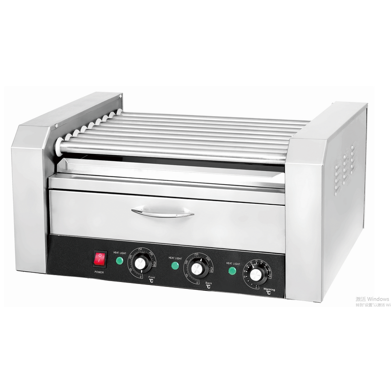 Sausage Baking Machine Supplier - Commercial Electric Hot Dog Roller with Bun Warmer