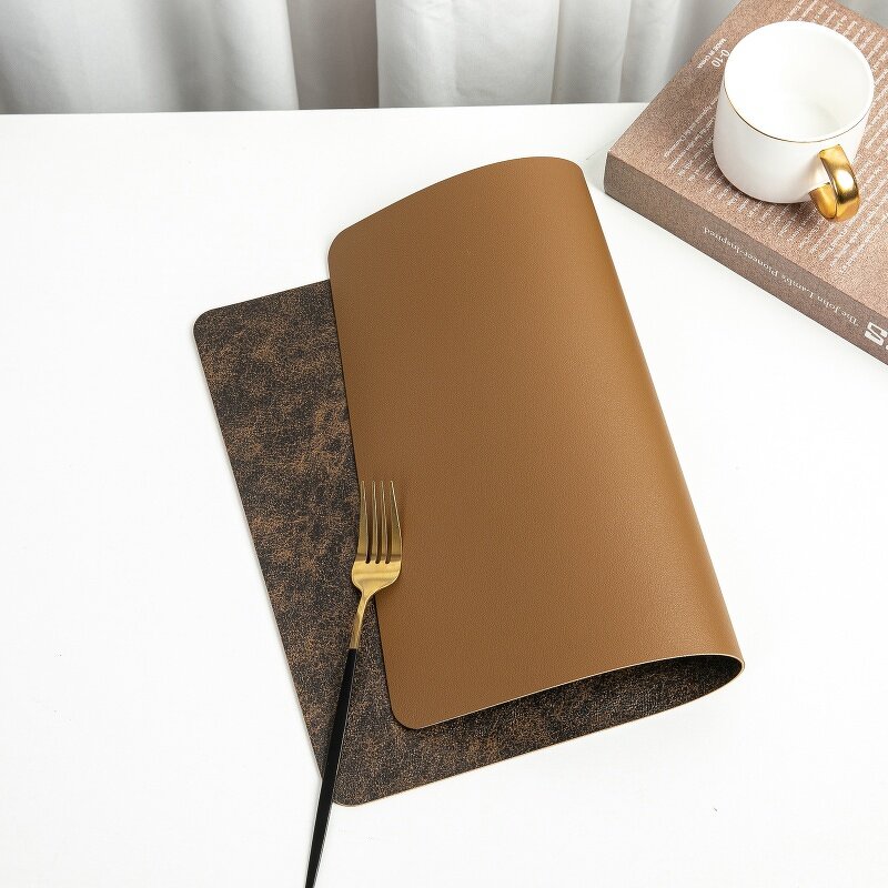 Desk Table Mat Manufacturer - Nordic Western High-End Double Leather Durable PU