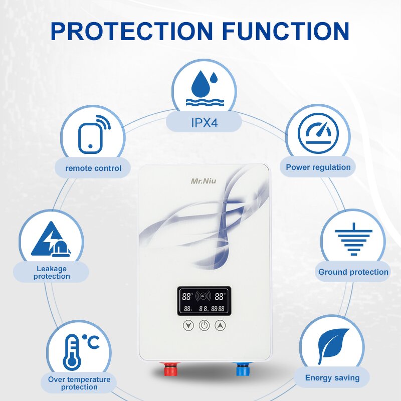 Electric Water Heater Factory - OEM/ODM 7kw-8.5kw Instant Tankless for Household