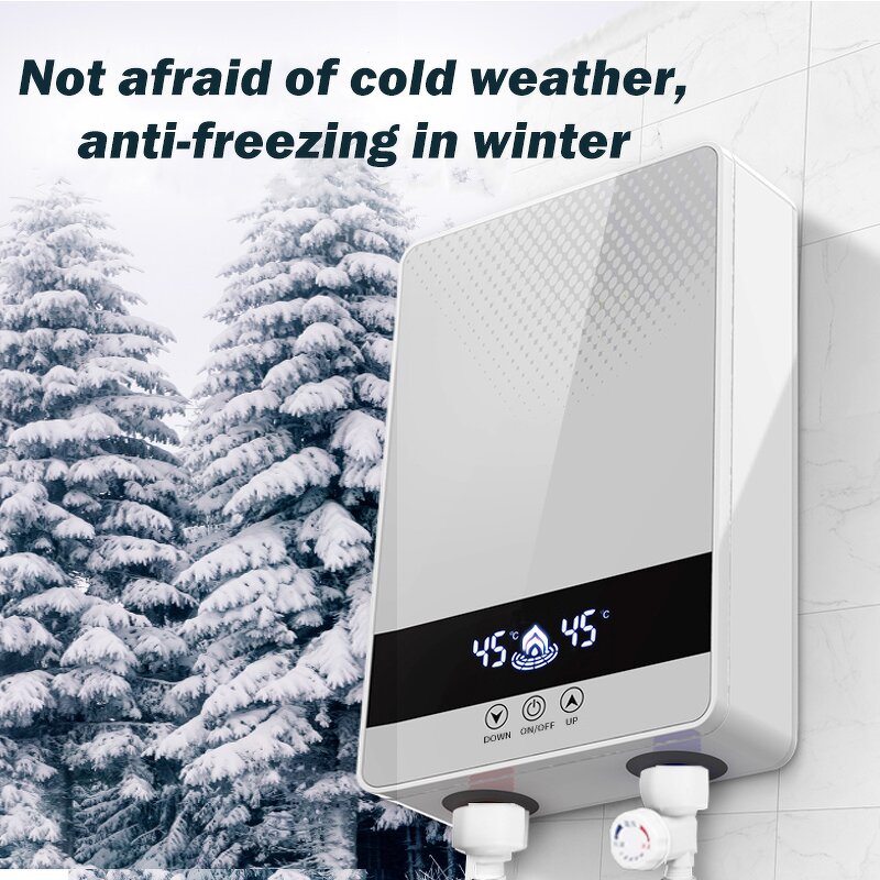 Electric Water Heater Manufacturer - Bulk 8500W 220V LED Tankless Plastic Geyser