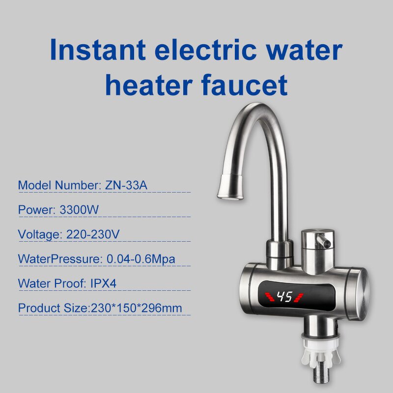 Instant Water Heater Faucet Manufacturer - Bulk 3S Stainless Steel Deck Mounted