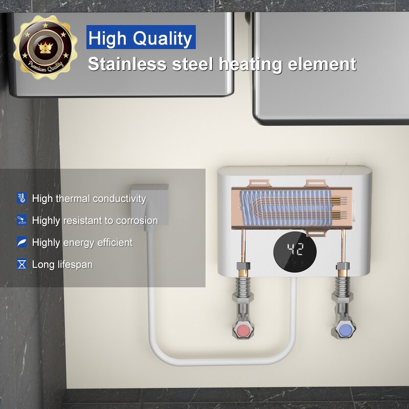 Tankless Water Heater Factory - Bulk 5500W Touch Screen ELCB for Bathroom