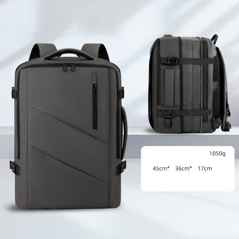 School Bag Factory - OEM Solid Color Expandable Computer Backpack