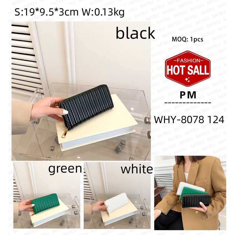 Women's Wallet Factory - OEM Simple Stripe Embroidered Long Wallet