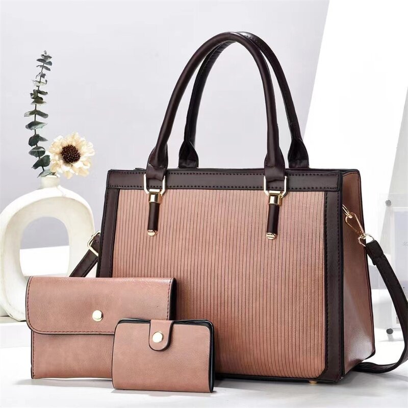 Women's Shoulder Bag Factory - Bulk 3-in-1 PU Leather Handbag Set