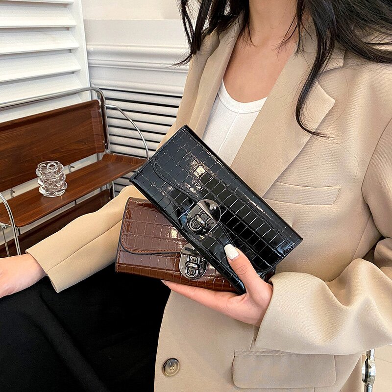 Women's Wallet Factory - OEM PU Simple Stripe Large Capacity Wallet