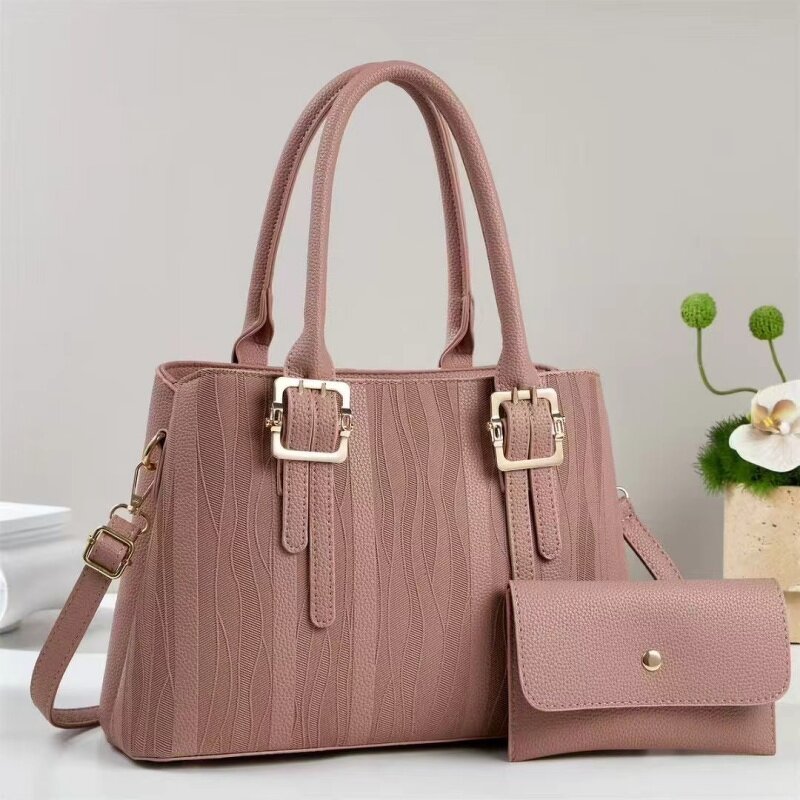 Women's Beach Bag Factory - OEM 2-Piece PU Shoulder Set with Wallet