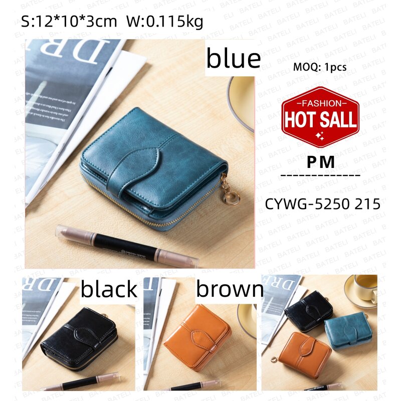 Women's Wallet Factory - OEM Wax Leather Multi Card Short Wallet