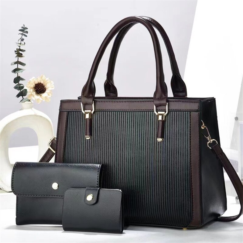 Women's Shoulder Bag Factory - Bulk 3-in-1 PU Leather Handbag Set