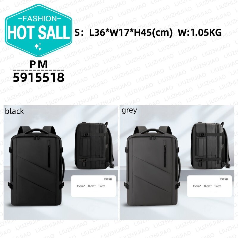 School Bag Factory - OEM Solid Color Expandable Computer Backpack
