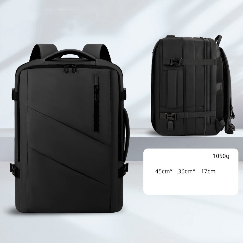 School Bag Factory - OEM Solid Color Expandable Computer Backpack