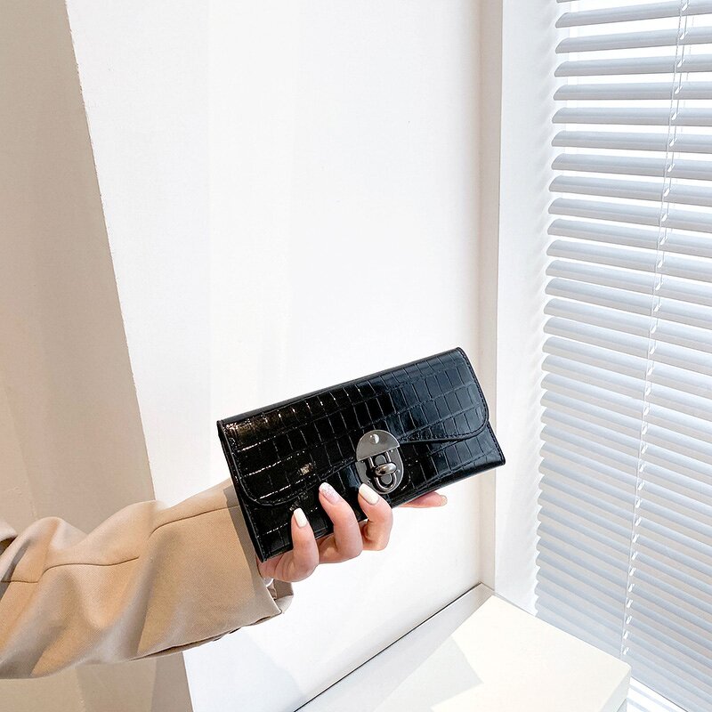 Women's Wallet Factory - OEM PU Simple Stripe Large Capacity Wallet