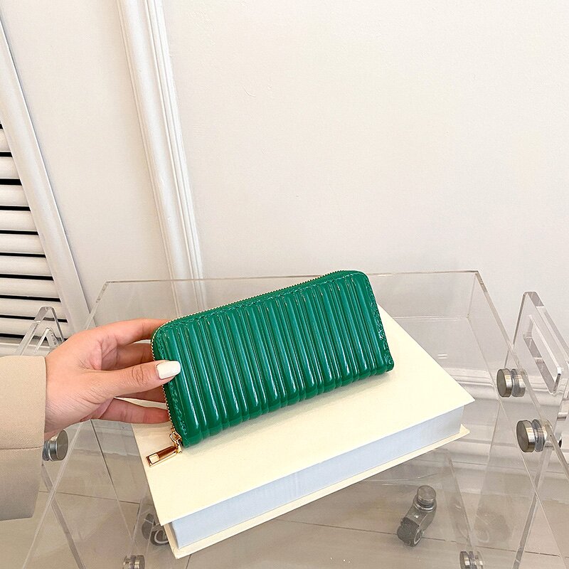 Women's Wallet Factory - OEM Simple Stripe Embroidered Long Wallet