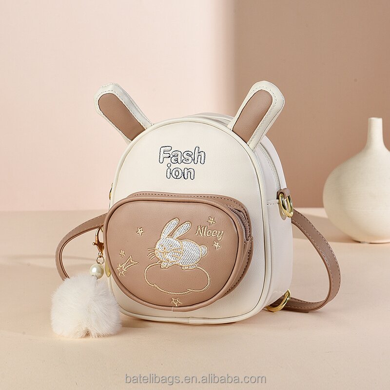Shoulder Bag Factory - OEM Rabbit Embroidery PU Leather Backpack