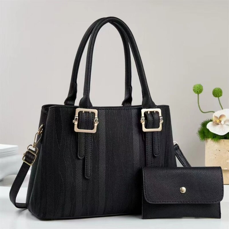 Women's Beach Bag Factory - OEM 2-Piece PU Shoulder Set with Wallet