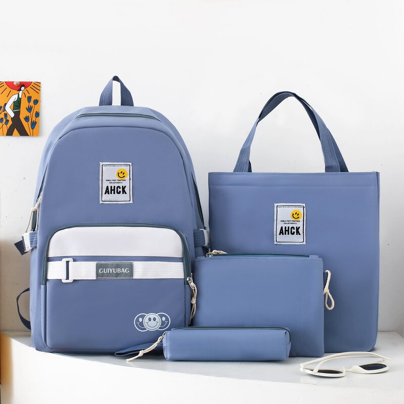 School Backpack Factory - OEM Korean Style Casual 4-Piece Backpack