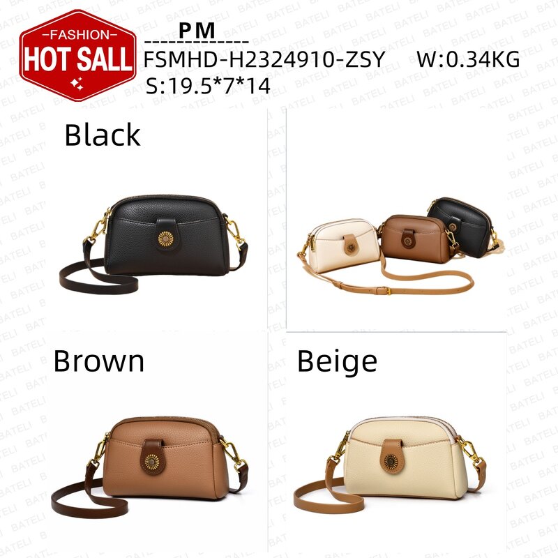 Women Crossbody Bag Factory - OEM Flip Zipper Soft Leather Versatile