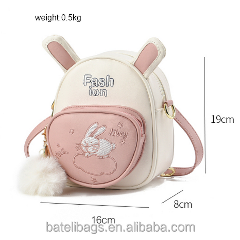 Shoulder Bag Factory - OEM Rabbit Embroidery PU Leather Backpack