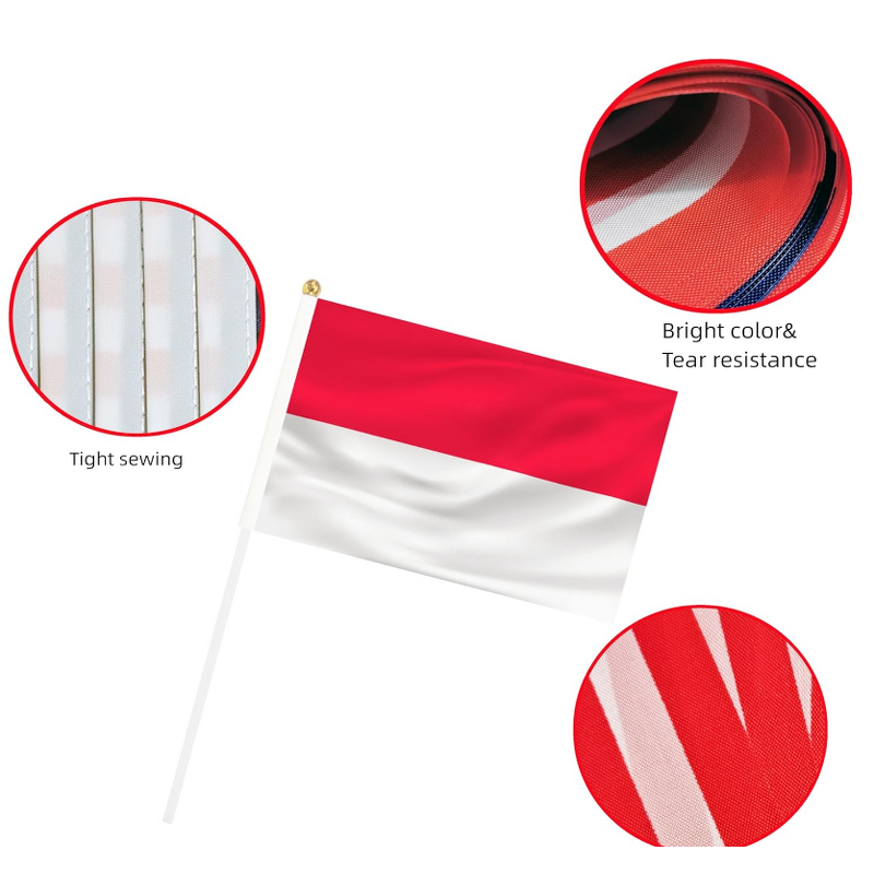 Indonesia Flags Factory - OEM Mini Hand Held Stick 5x8 Inch Parades