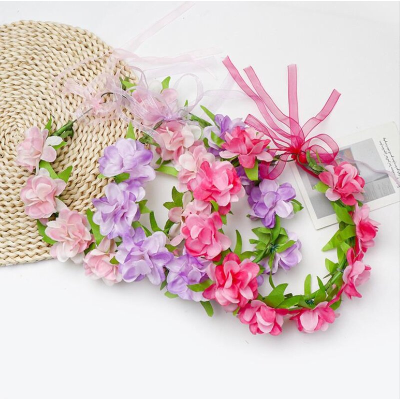 Flower Crown Factory - OEM Boho Hawaiian Ribbon Garland Headbands Wedding