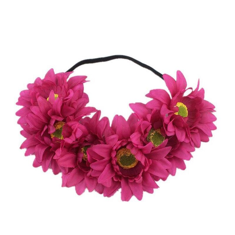 Sunflower Crown Factory - OEM Big Flower Garland Hawaiian Stretch Headpiece