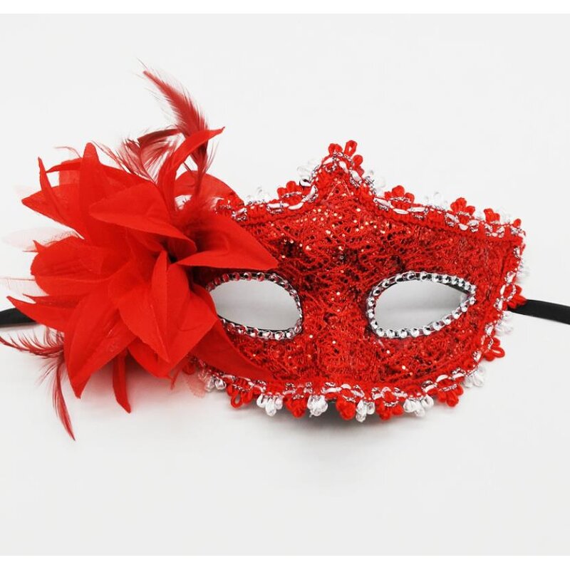 Masquerade Mask Factory - OEM Half Face Women Lace Flower Rhinestone