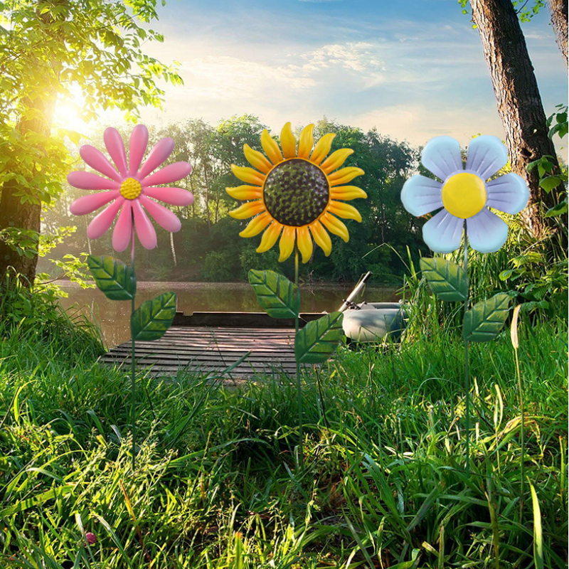 Metal Flower Garden Stakes Factory - OEM Large Colorful Landscape Decor
