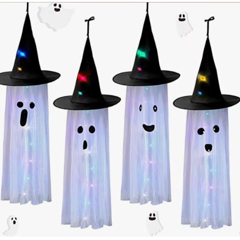 Ghost Hat Decor Factory - OEM Light up Hanging Flying White LED Lawn