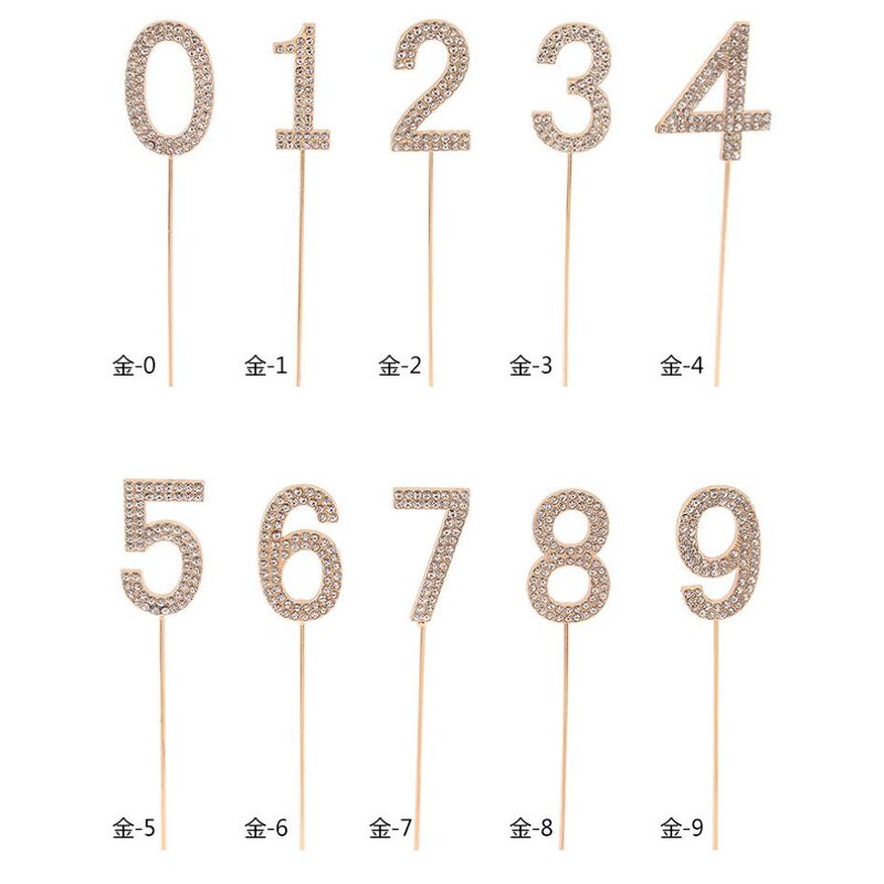 Cake Topper Factory - OEM Number 0-9 Bling Rhinestone Happy Birthday