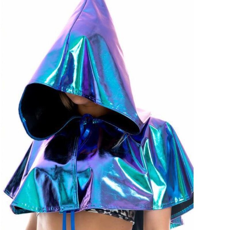 Metallic Hooded Cloak Factory - OEM Shiny Holographic Hood Cape Gothic