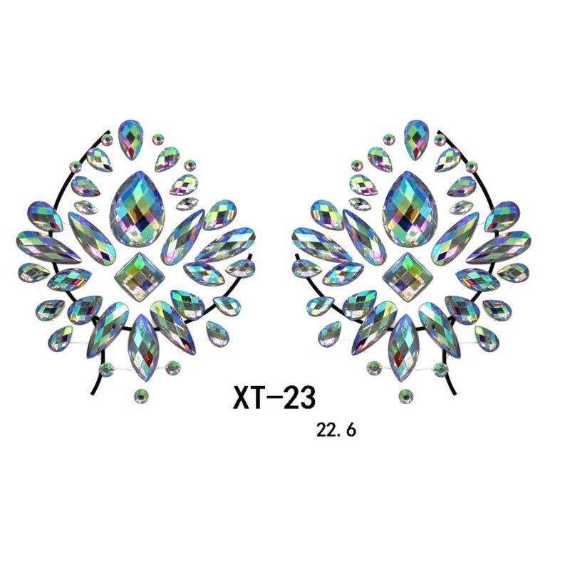 Rhinestone Gems Nipple Covers Factory - OEM Body Bra Jewels Tattoo Sticker