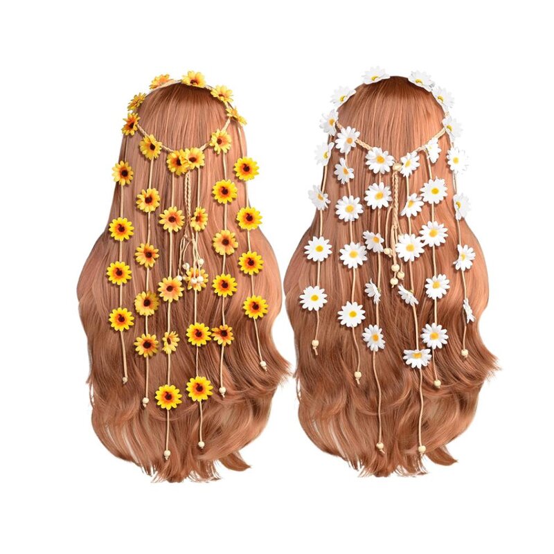 Sunflower Headband Factory - OEM Hippie Floral Crown Daisy Garland Wreath