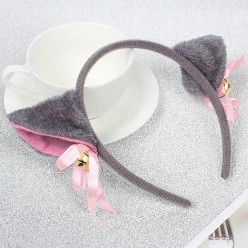 Cosplay Headband Factory - OEM Lolita Bowknot Bell Plush Cat Ear