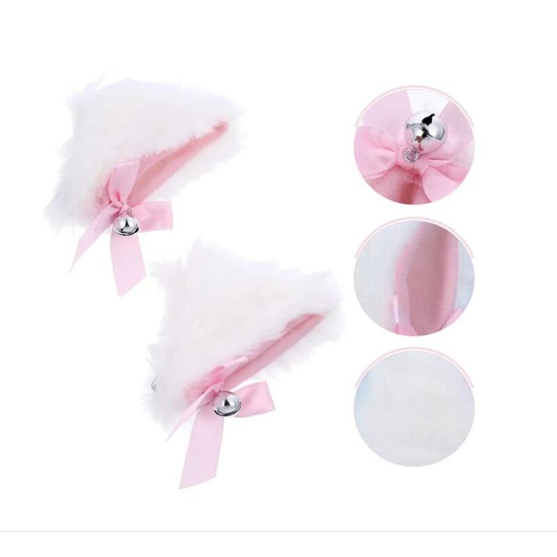 Cat Ear Hair Clip Factory - OEM Plush Bell Bows Barrette Cosplay Decor