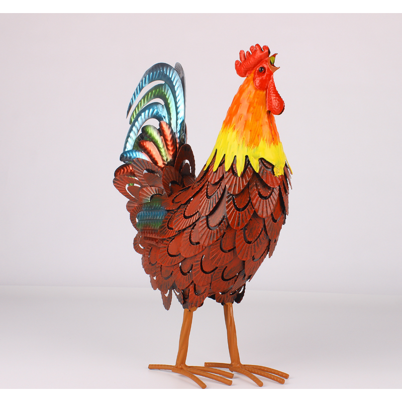 Metal Rooster Statue Factory - OEM Decorative Garden Chickens Sculpture