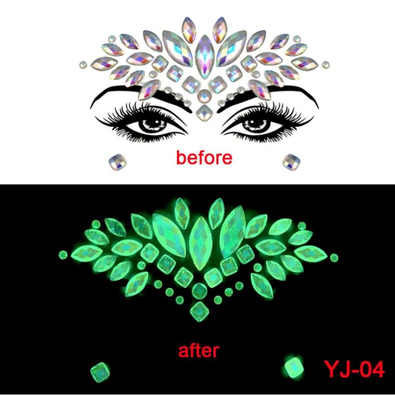 Fluorescent Face Jewels Factory - OEM Glow Luminous Body Stickers Halloween