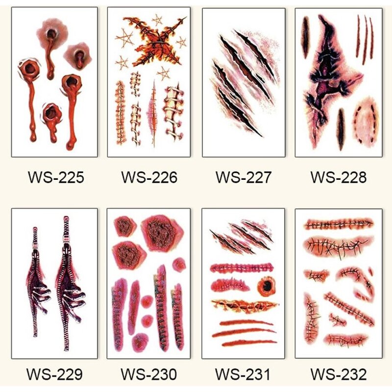 Tattoo Stickers Factory - OEM Zombie Blood Scars Realistic Wound Props