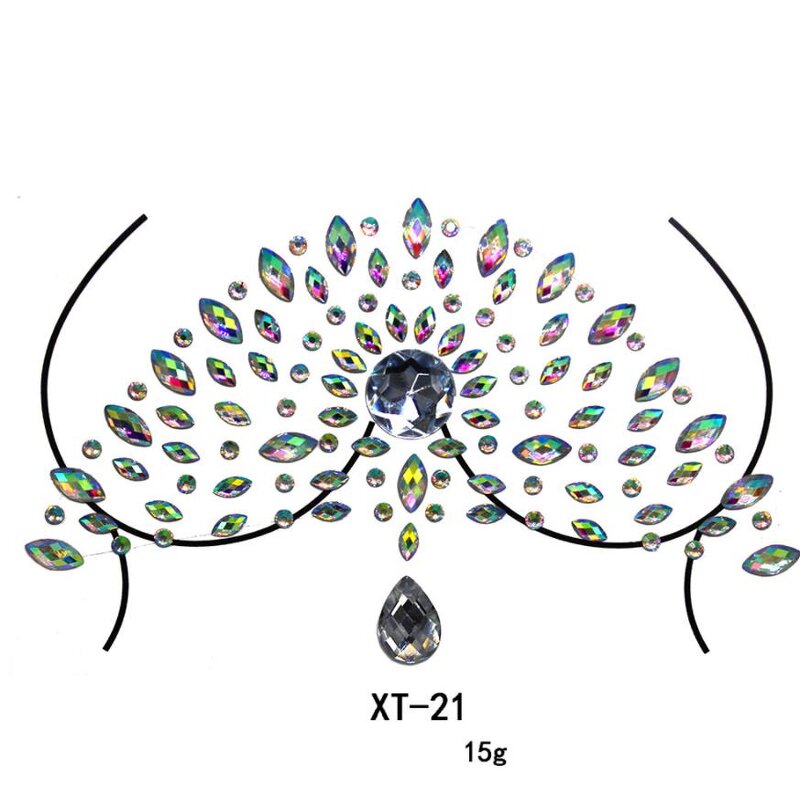 Rhinestone Gems Nipple Covers Factory - OEM Body Bra Jewels Tattoo Sticker