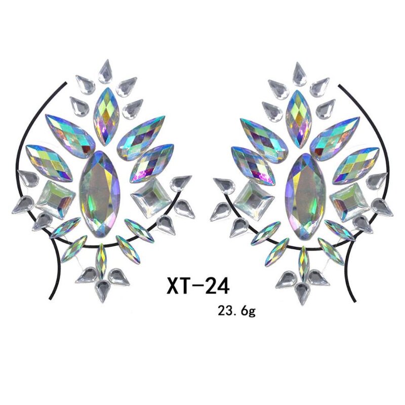 Rhinestone Gems Nipple Covers Factory - OEM Body Bra Jewels Tattoo Sticker