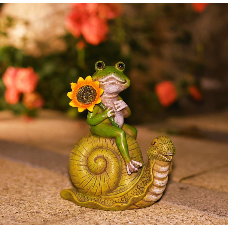 Garden Statues Factory - OEM Frog Sunflower Snail Figurine Lawn Decor