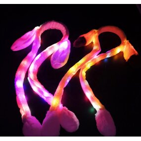 Led Headband Factory - OEM Jump Bunny Ear Plush Animal Move Headdress