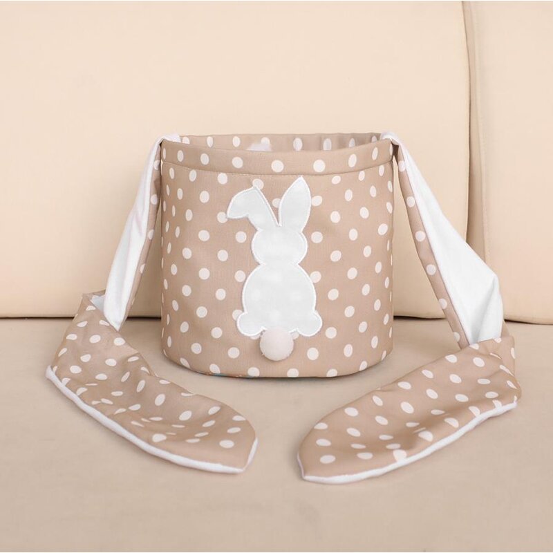 Easter Basket Factory - OEM Bunny Canvas Hunt Bag with Fluffy Tail